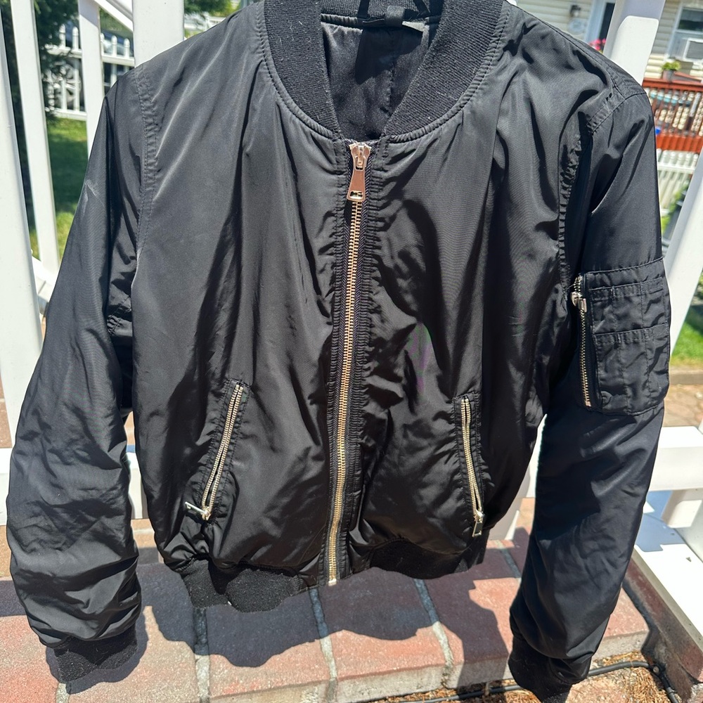 Topshop Black Bomber Jacket